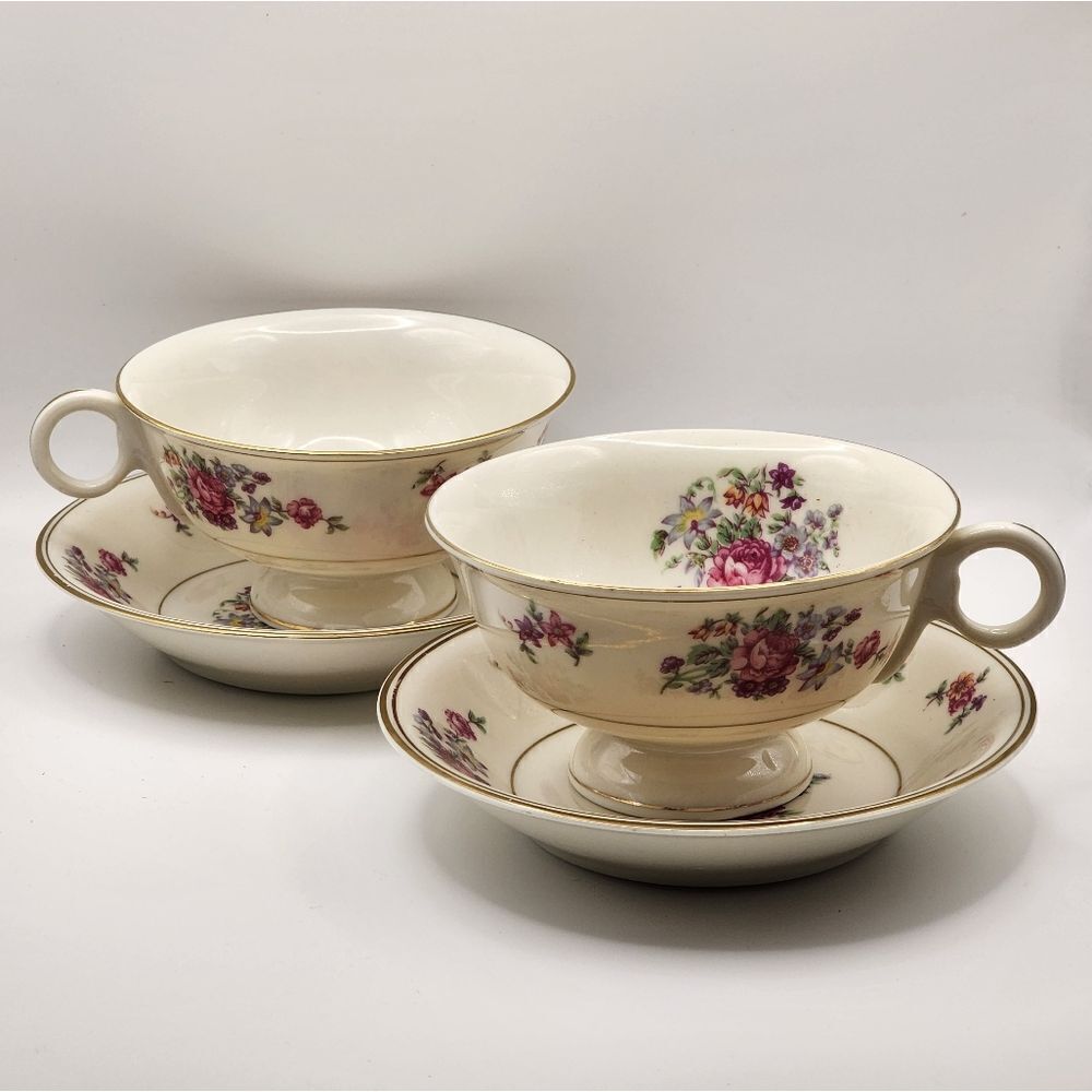 Theodore Haviland New York Set(s) of 2 Cups & 2 Saucers Arlington USA c.1957